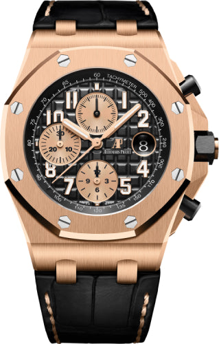Audemars Piguet Royal Oak Offshore 26470OR.OO.A002CR.02 Selfwinding Chronograph Rose Gold Black Arabic Dial 42mm Automatic