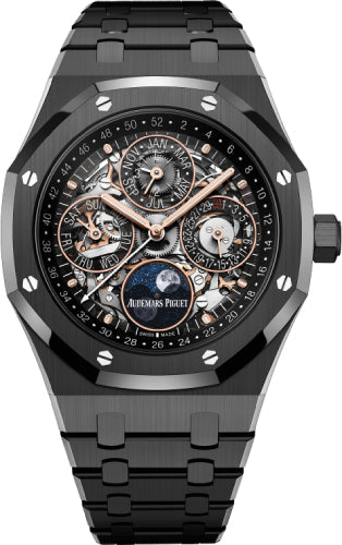Audemars Piguet Royal Oak 26585CE.OO.1225CE.01 41mm Perpetual Calendar Openworked Black Ceramic
