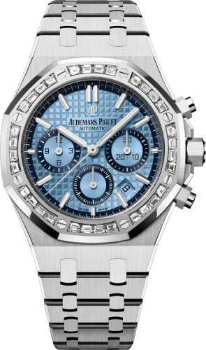 Audemars Piguet Royal Oak 26318BC.ZZ.1256BC.01 38mm Chronograph White Gold Blue Dial Diamond Bezel Main image