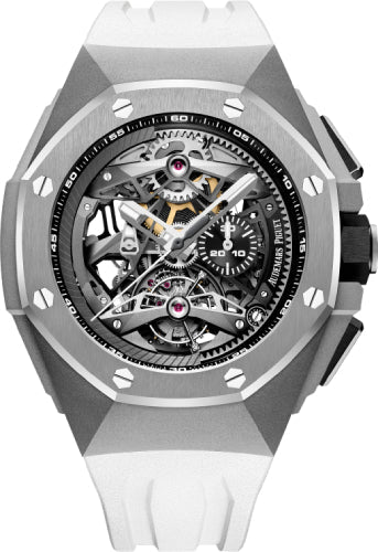 Audemars Piguet Royal Oak Concept 26587TI.OO.D010CA.01 Tourbillon 44mm Chronograph Openworked Selfwinding Titanium Black White Rubber Main image