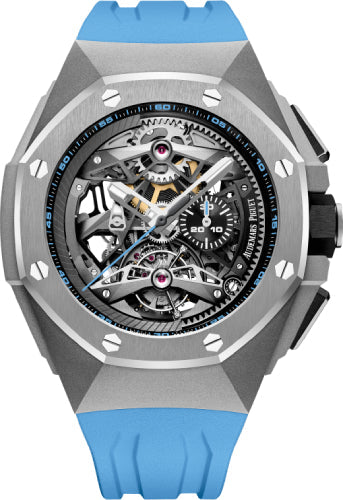 Audemars Piguet Royal Oak Concept 26587TI.OO.D031CA.01 Tourbillon 44mm Chronograph Openworked Selfwinding Titanium Black Blue Rubber Main image