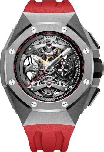 Audemars Piguet Royal Oak Concept 26587TI.OO.D067CA.01 Tourbillon 44mm Chronograph Openworked Selfwinding Titanium Black Red Rubber Main image