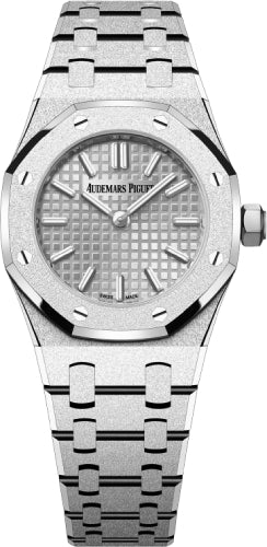 Audemars Piguet Royal Oak 67630BC.GG.1312BC.01 23mm - Mini Frosted Gold Quartz White Gold Dial