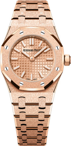 Audemars Piguet Royal Oak 67630OR.GG.1312OR.01 23mm Mini Frosted Gold Quartz Pink Gold Dial