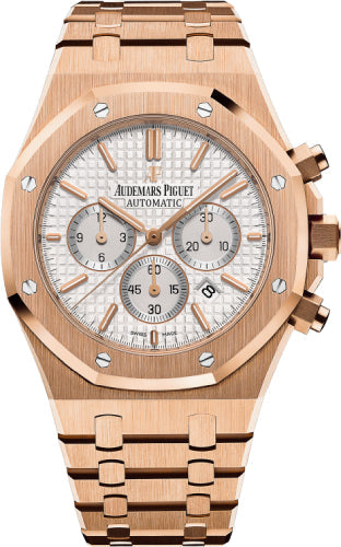 Audemars Piguet Royal Oak 26320OR.OO.1220OR.02 41mm Chronograph Rose Gold Silver Dial