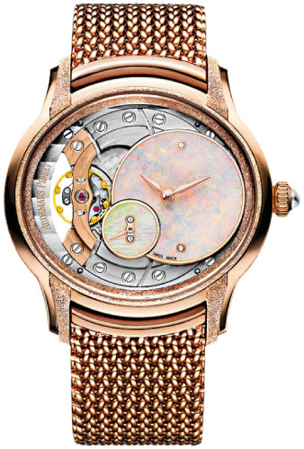 Audemars Piguet Millenary 77244OR.GG.1272OR.01 Frosted Gold Opal Dial Rose Gold White Opal Dial & Fixed Bezel Rose Gold Bracelet