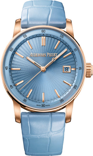 Audemars Piguet Code 11.59 77410OR.OO.A344CR.01 Selfwinding Pink Rose Gold Light Blue Dial 38mm Leather Strap Main image