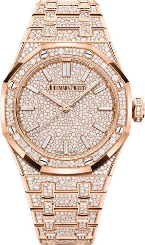 Audemars Piguet Royal Oak 15552OR.ZZ.1358OR.01 37mm Self Winding Pink Rose Gold Diamond Dial
