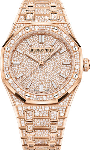Audemars Piguet Royal Oak 77452OR.ZZ.1365OR.01 34mm Self Winding Pink Rose Gold Diamond Dial