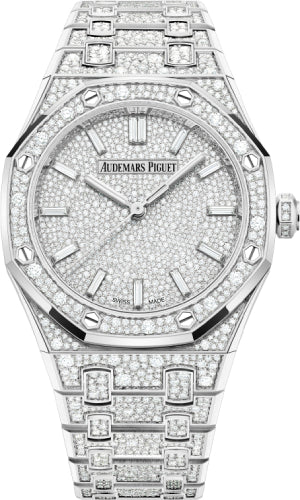 Audemars Piguet Royal Oak 77452BC.ZZ.1365BC.01 34mm Self Winding White Gold Diamond Dial