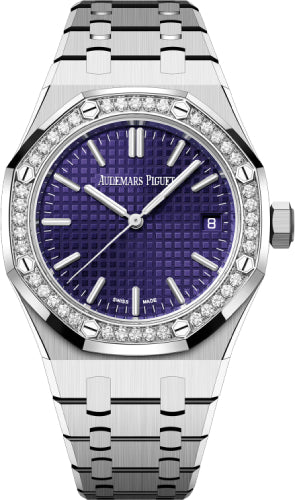Audemars Piguet Royal Oak 15551BC.ZZ.1356BC.02 37mm - White Gold Diamond Bezel Purple Dial