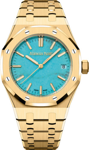 Audemars Piguet Royal Oak 15550BA.OO.1356BA.01 Yellow Gold Turquoise Dial 37mm Main image