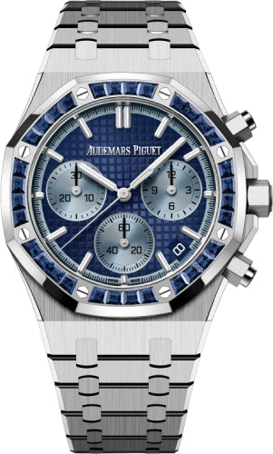 Audemars Piguet Royal Oak 26240BC.SS.1320BC.01 41mm Chronograph White Gold Sapphire Set Bezel Blue Dial Main image