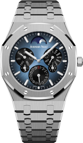 Audemars Piguet Royal Oak 26586TI.OO.1240TI.01 41mm Perpetual Calendar Ultra-Thin Titanium Blue Dial