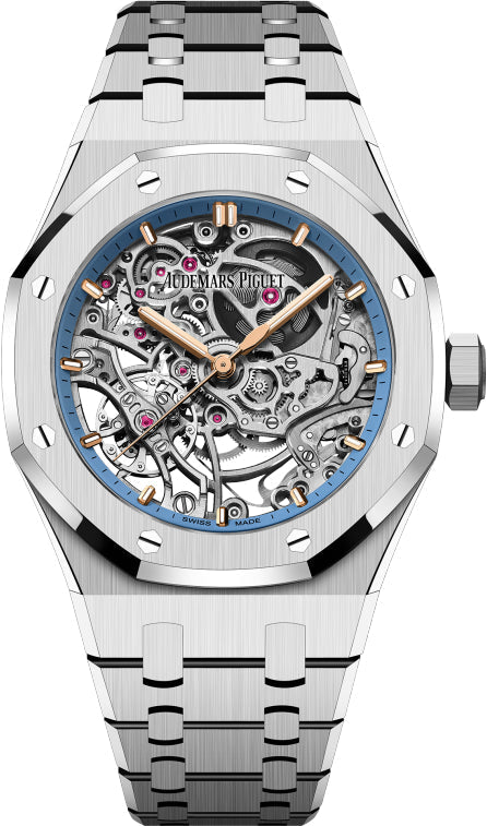 Audemars Piguet Royal Oak 15467BC.OO.1256BC.01 37mm Double Balance Wheel Openworked White Gold Light Blue Inner DIal Main image