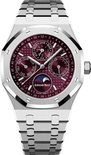 Audemars Piguet Royal Oak 26574BC.OO.1220BC.01 41mm Perpetual Calendar "Qatar" White Gold Purple-Burgundy Dial