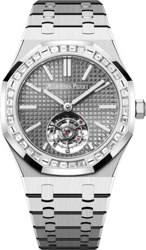 Audemars Piguet Royal Oak 26730BC.ZZ.1320BC.01 41mm Flying Tourbillon White Gold Grey Dial Diamond Bezel