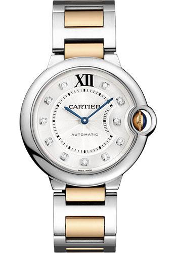 Cartier Ballon Bleu WE902031 de Cartier Medium Steel Case - Diamond Dial - Steel And Pink Gold Bracelet