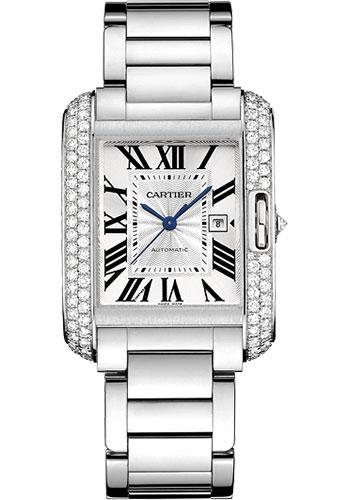 Cartier Tank WT100009 Anglaise Medium White Gold Diamond Case